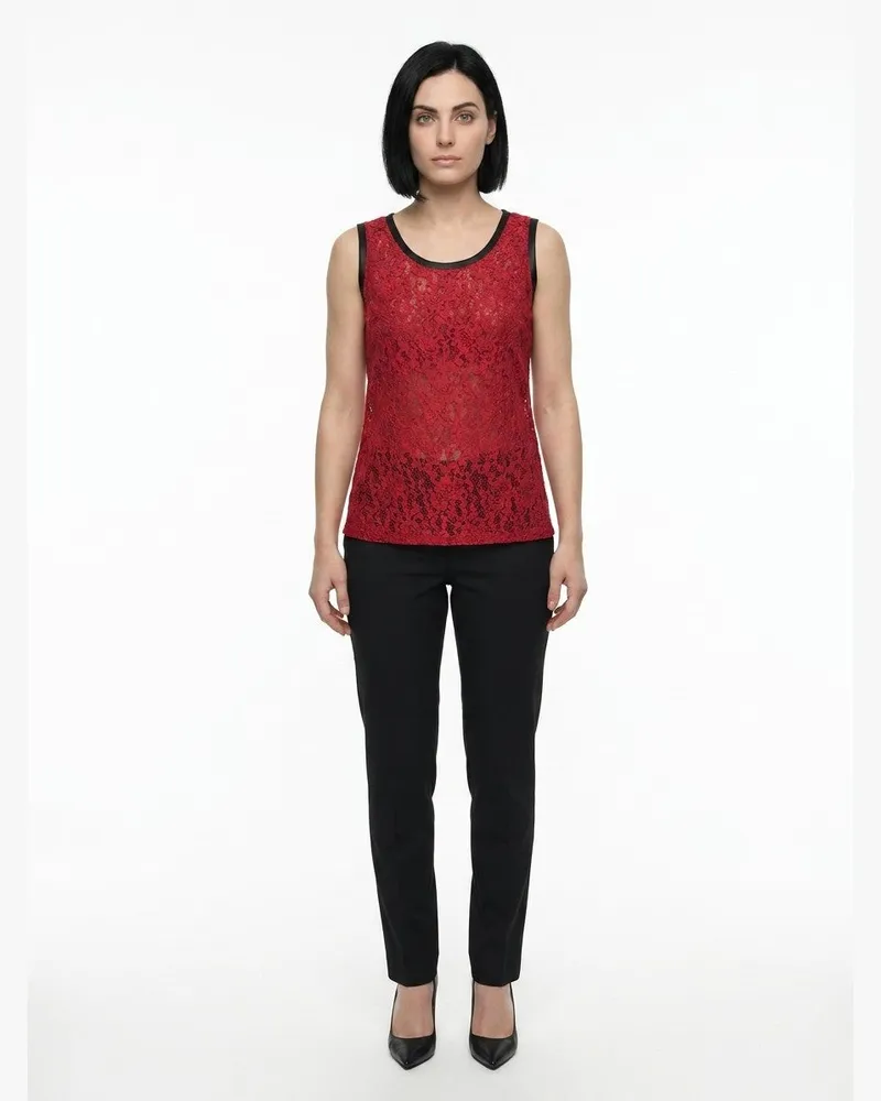 Dolce & Gabbana Lace-Textured Acetate Tank Top — Red Red