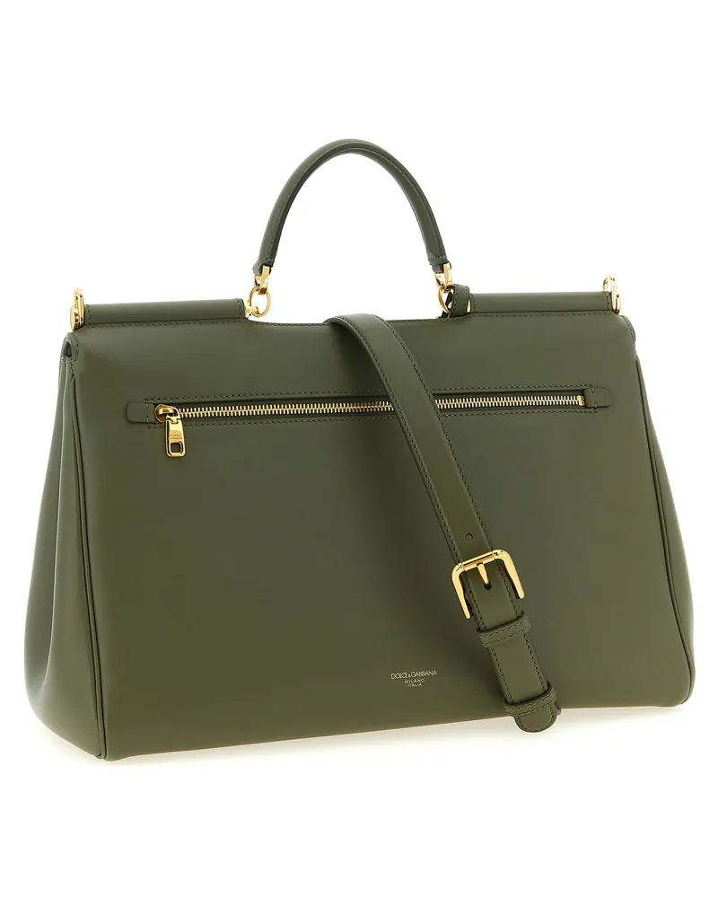 Dolce & Gabbana Women's Top Handle Bag Green Calf Leather Pvc Green