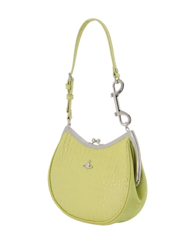Vivienne Westwood Women's Croc-Embossed Calfskin Shoulder Bag Yellow Yellow