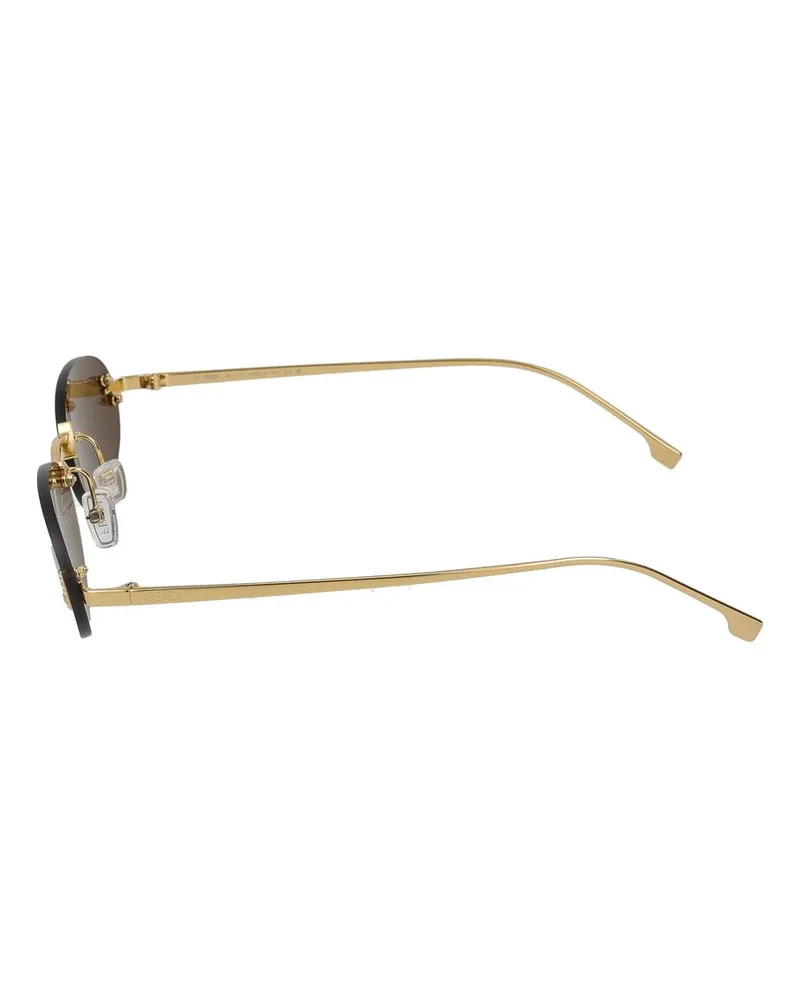 Fendi Unisex Fe4075us Gold-Tone Metal Frame Sunglasses Standard Gold
