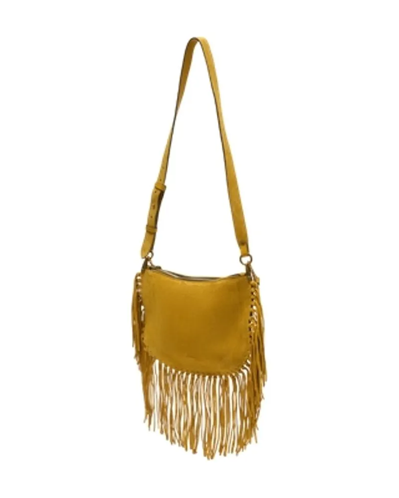 Isabel Marant Women's Oskan Soft Zip Shoulder Bag -  Leather Yellow Calfskin Shoulder-Hobo-Bags Yellow