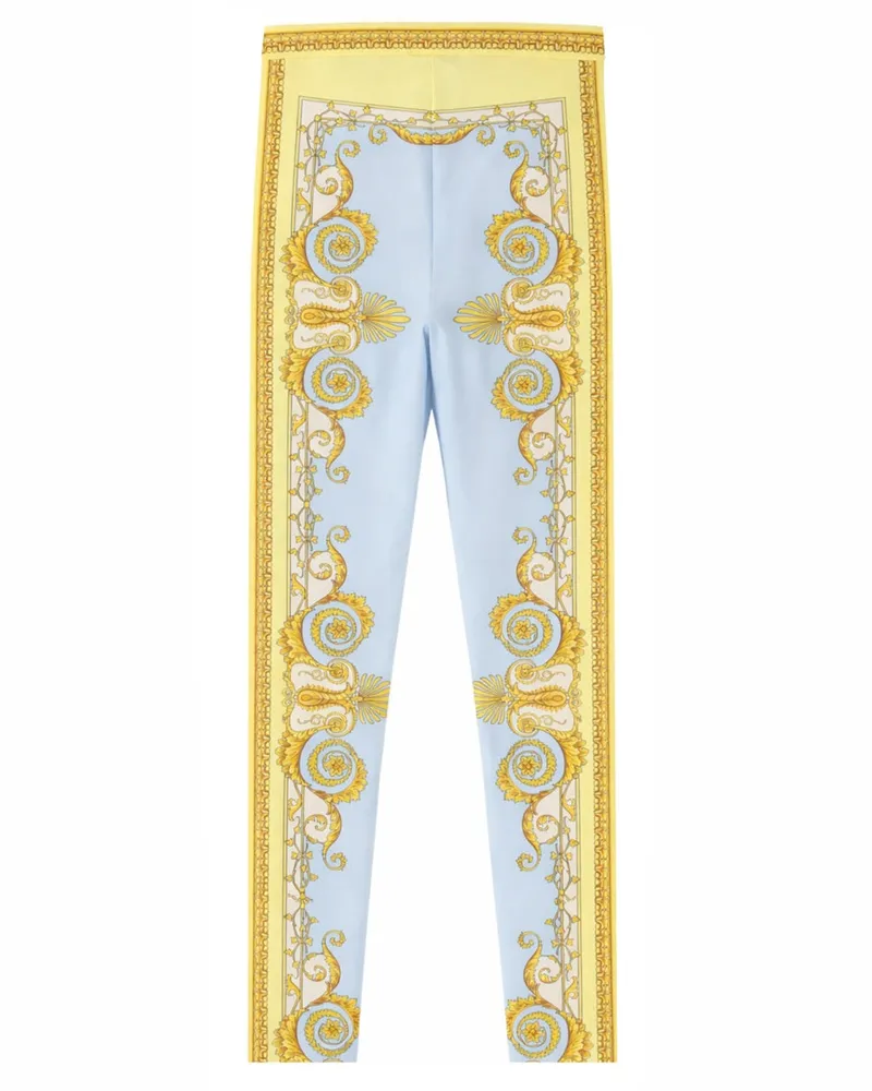 Versace Baroque Print Leggings — Blue Blue
