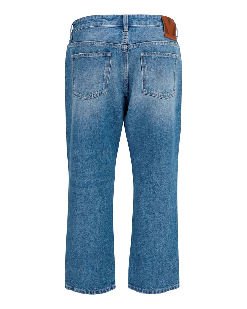 Valentino Garavani Women's Straight-Leg Jeans Medium Blue Denim Cotton Blue