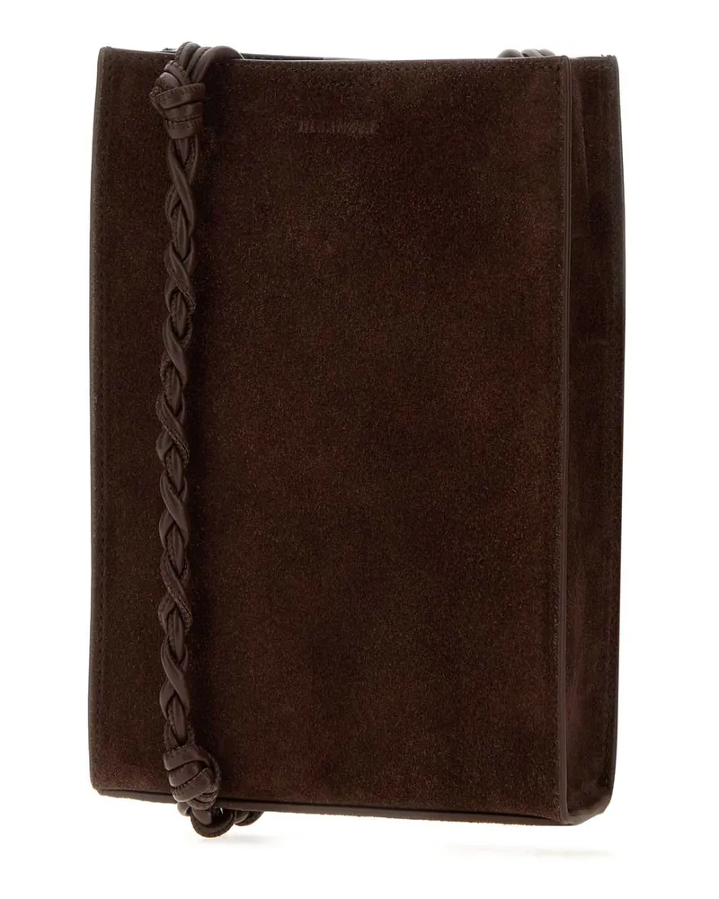 Jil Sander Men's Brown Suede Small Tangle Shoulder Bag 601 Borse A Tracolla Brown