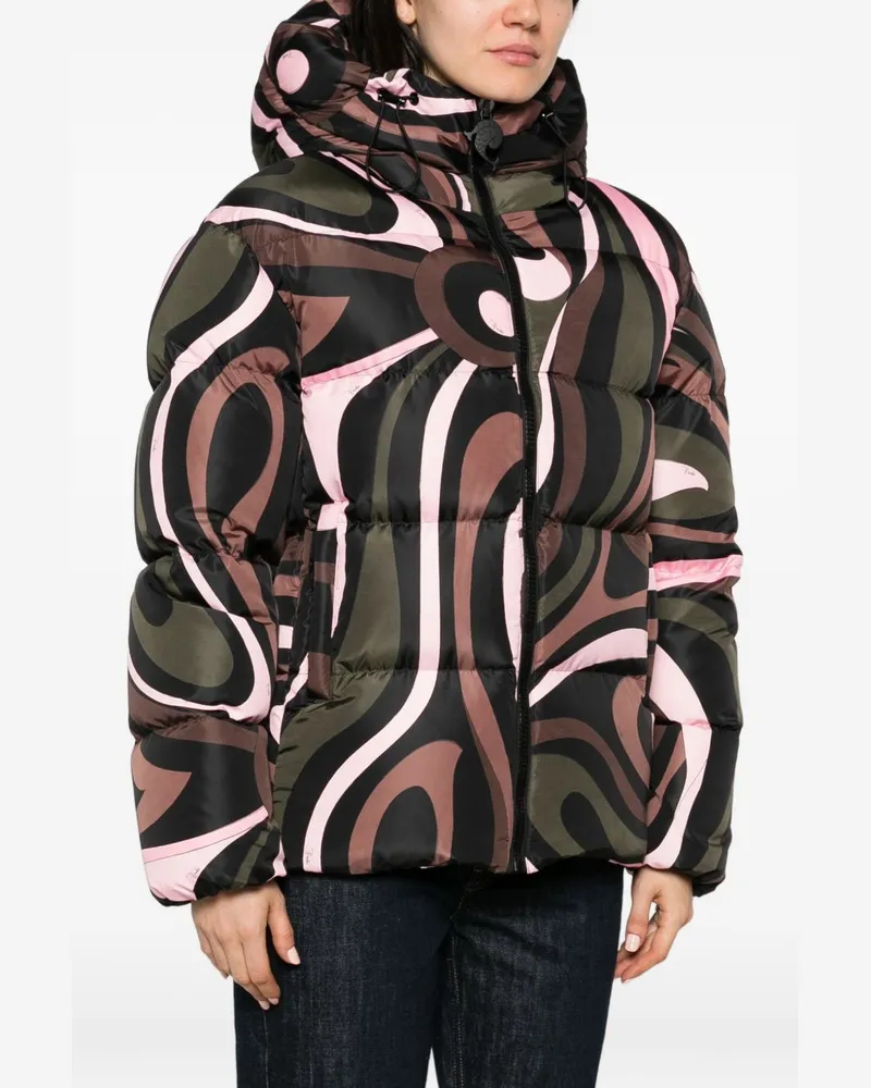 Emilio Pucci Printed Iride Down Jacket — Black Black