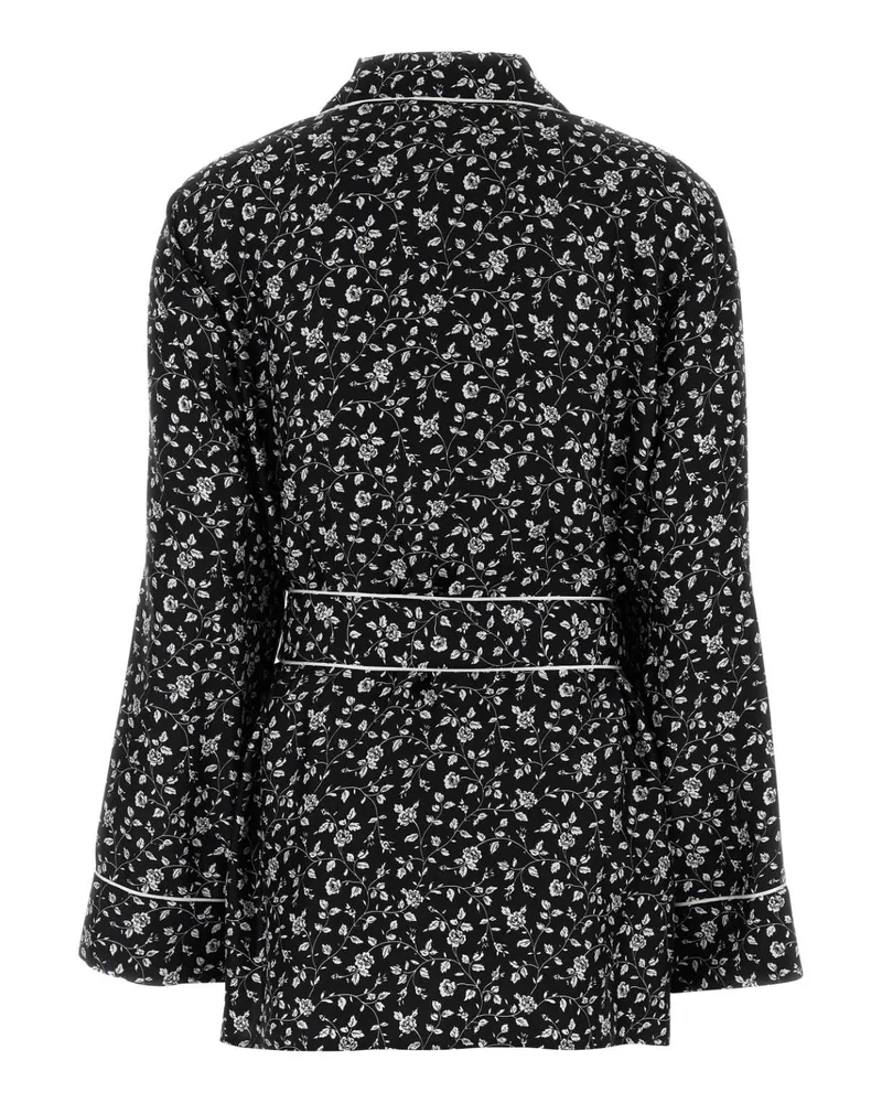 Dolce & Gabbana Floral-Printed Silk Jacket — Black Black