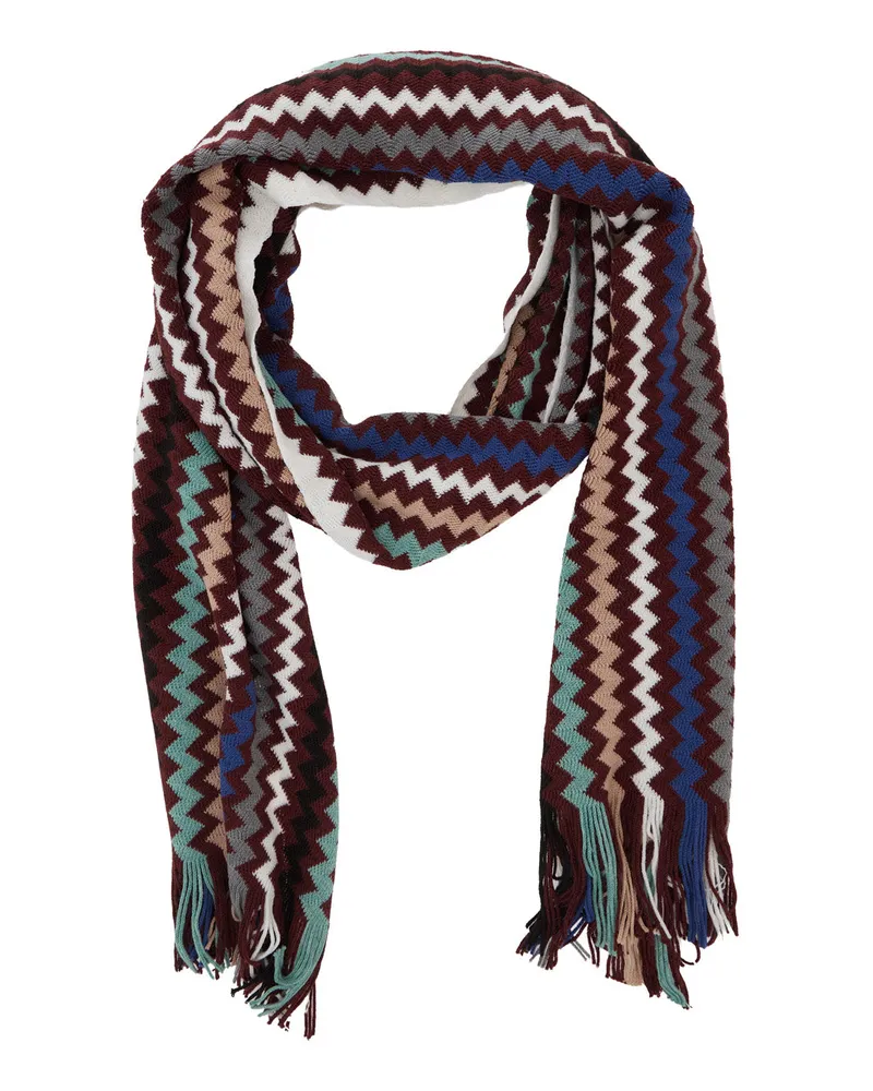 Missoni Zig-Zag Knit Scarf — Multicolor Multicolor
