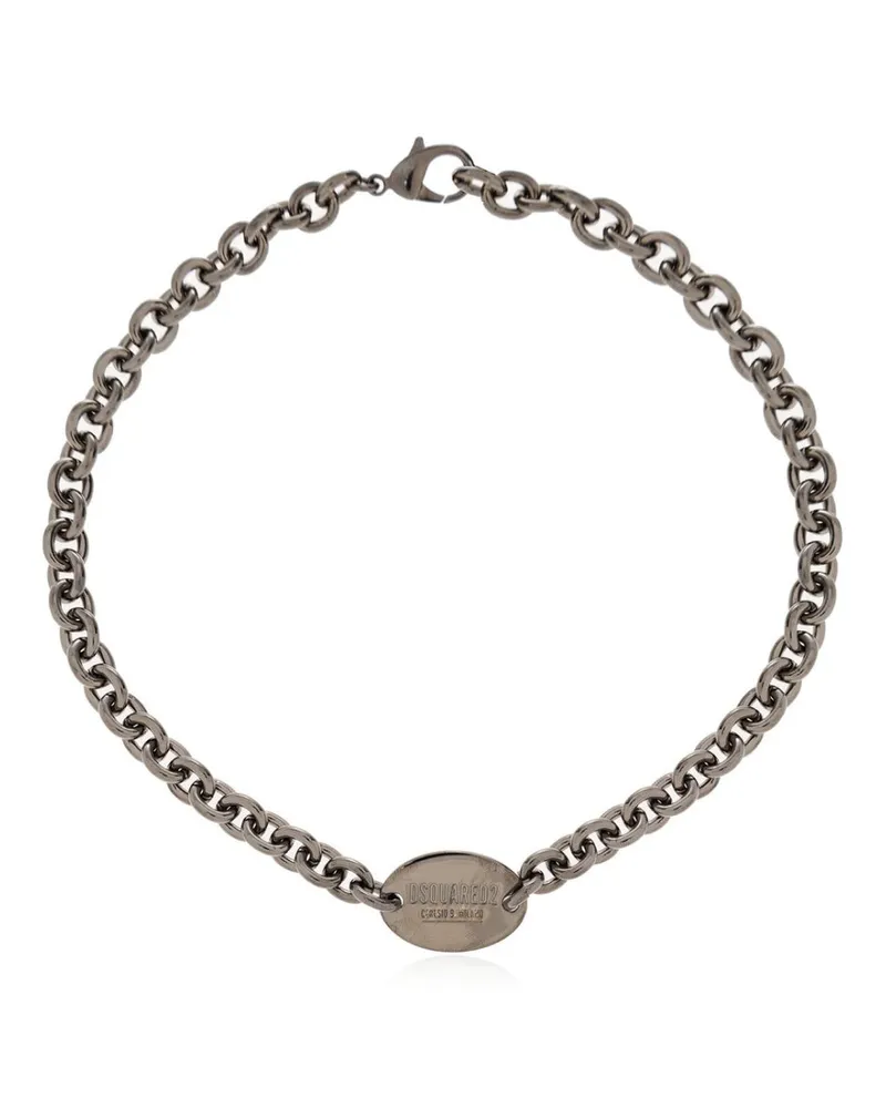 Dsquared2 Men's Ceresio 9 Logo Tag Chain Necklace Silver Accessories > Jewelry Silver