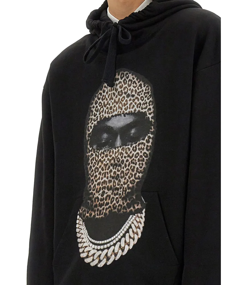 IH NOM UH NIT Leopard Mask Print Sweatshirt — Black Black