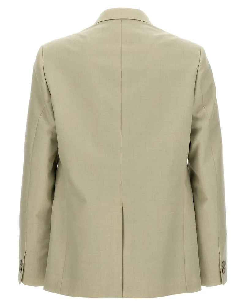 Fendi Single-Breasted Wool Blazer — Beige Beige