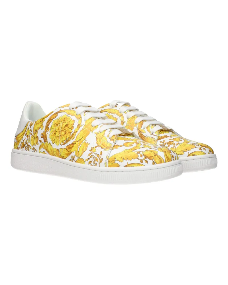 Versace Men's White Leather Sneakers White
