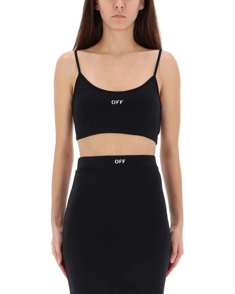 OFF-WHITE Thin-Strap Nylon Tank Top — Black Black