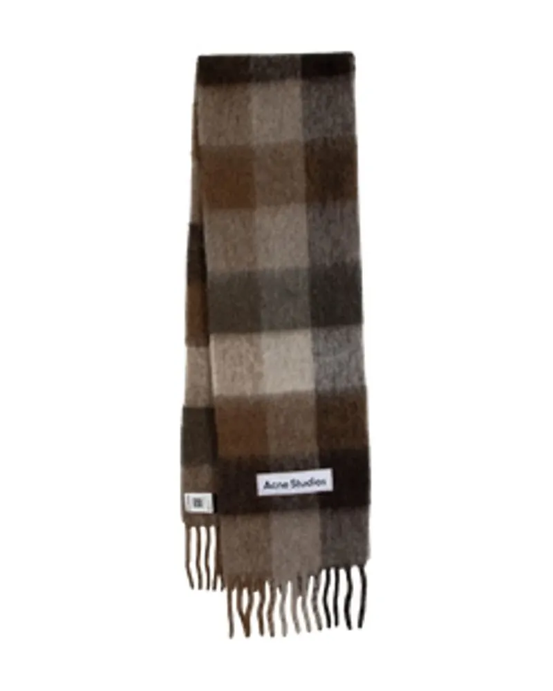 Acne Studios Wool Colorblock Scarf — Brown Brown