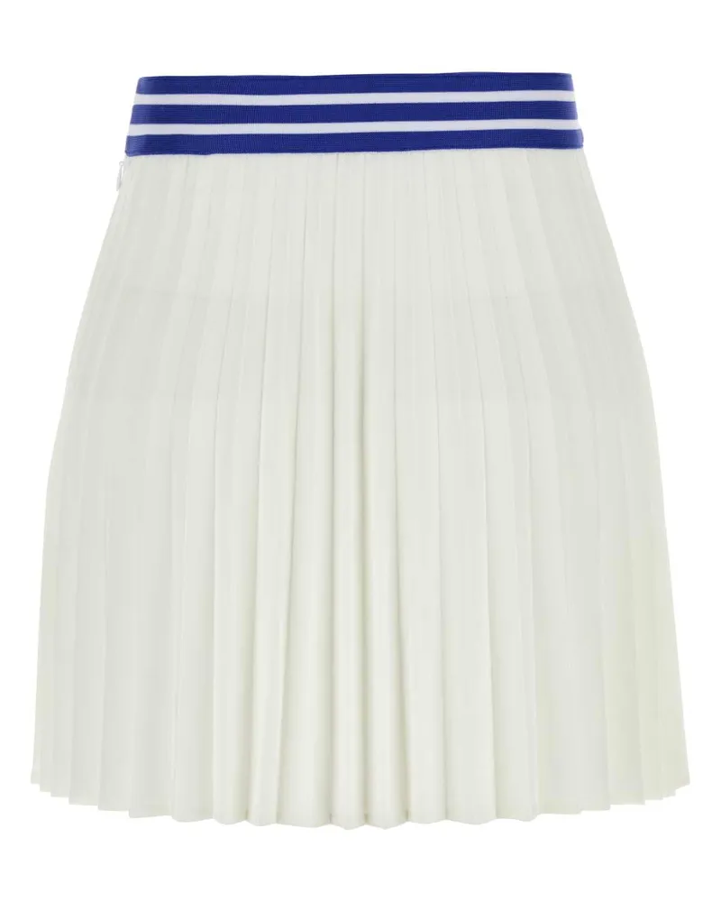 BODE Women's White Piquet Court Mini Skirt Cream Exterior: Polyester Gonne White