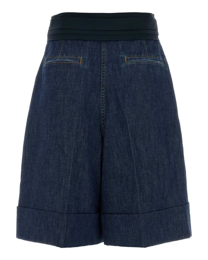 Valentino Garavani Women's Denim Bermuda Shorts Mediumbluedenim Exterior: Cotton Blue