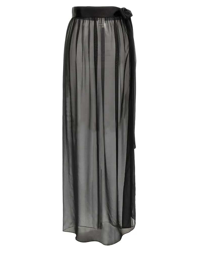Dolce & Gabbana Silk Chiffon Skirt — Black Black