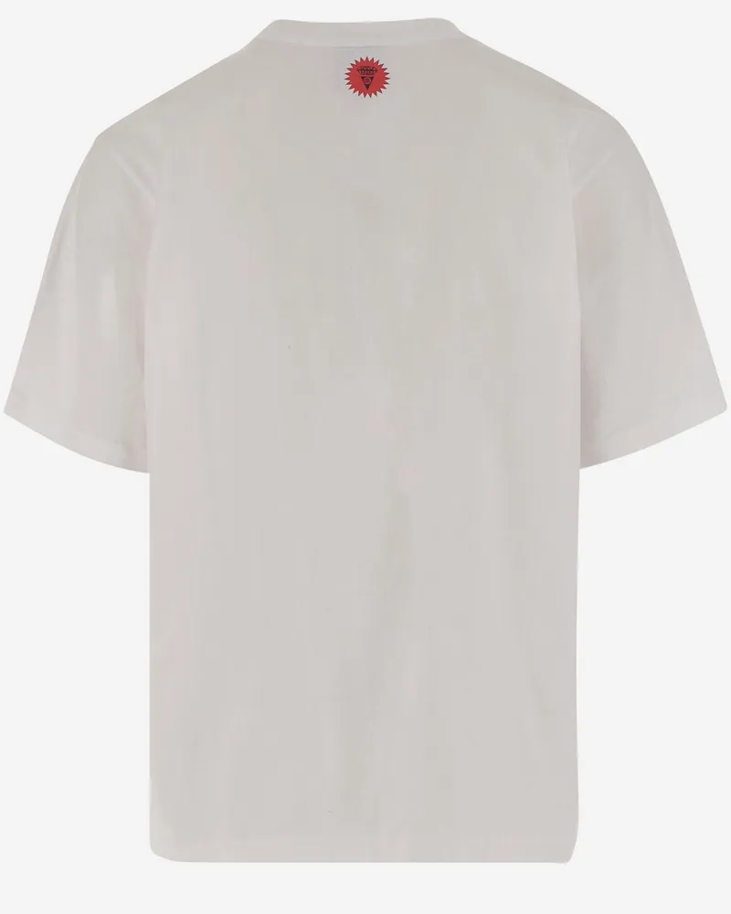 ICECREAM Men's Cotton T-Shirt With Logo White T-Shirts And Polos White
