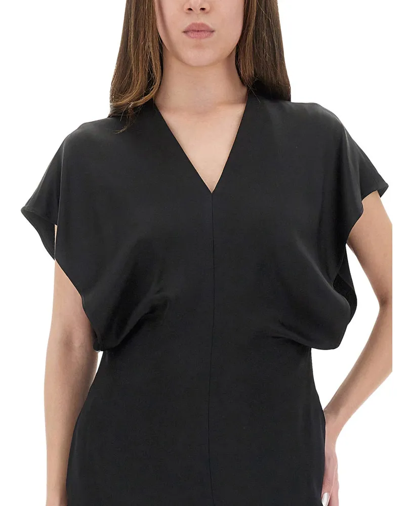 Stella McCartney Wing Sleeve Midi Dress — Black Black