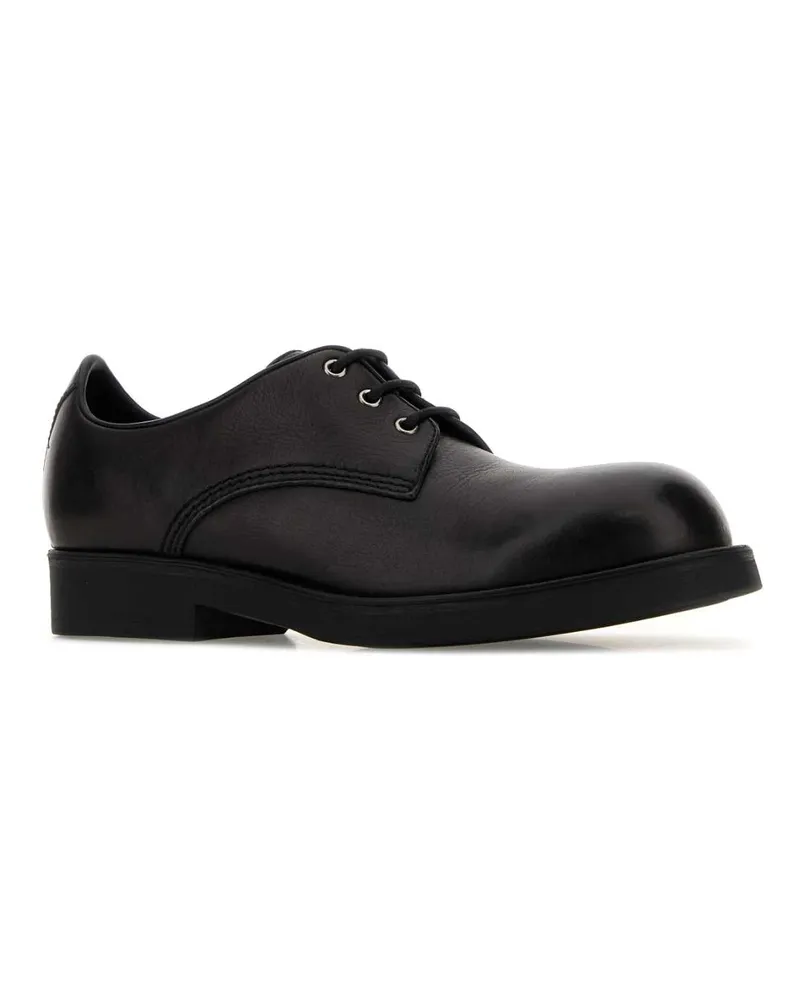 Maison Margiela Men's Black Leather Lace-Up Shoes Pelle Bovina Scarpe Stringate Black