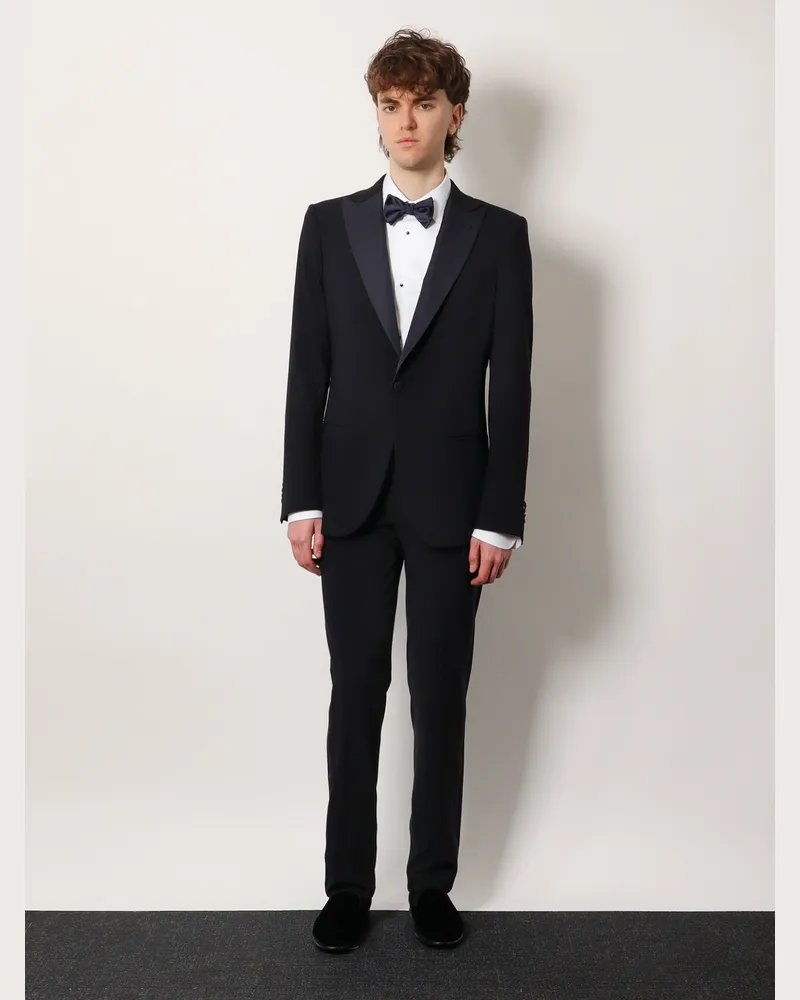 Giorgio Armani Men's Tuxedo Soho Virgin Wool Blue Suits Blue