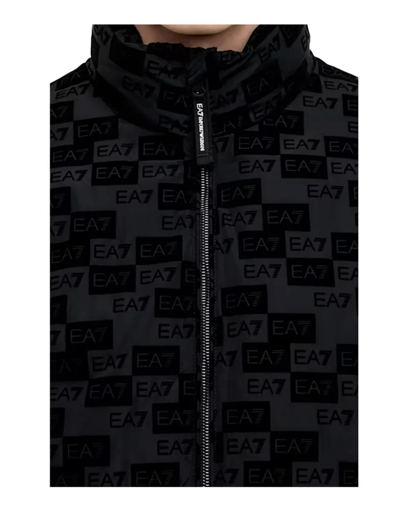 EA7 Allover Logo Bomber Jacket — Black Black