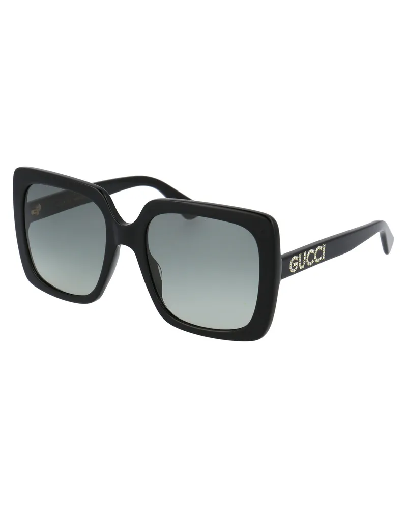 Gucci Women's Sunglasses Gg0418s Black-Grey Acetate Black-Black-Grey Black/black/grey Black