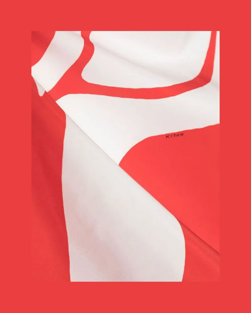 Kiton Women's Abstract Print Scarf Ss23 W Red