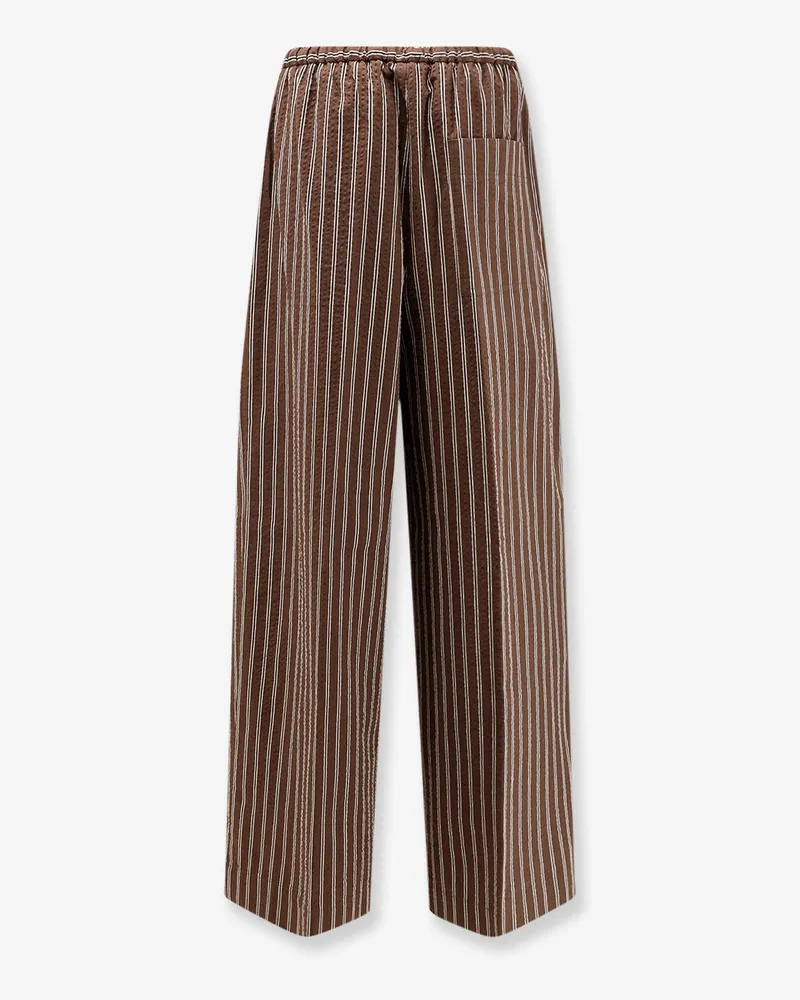 Closed Women's Trousers Wynston Striped Cotton Brown Brown
