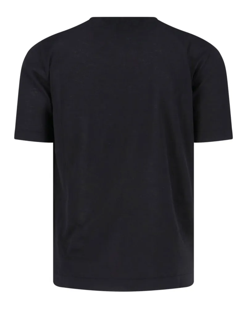 Caruso Men's T-Shirts And Polos Black Cotton Black