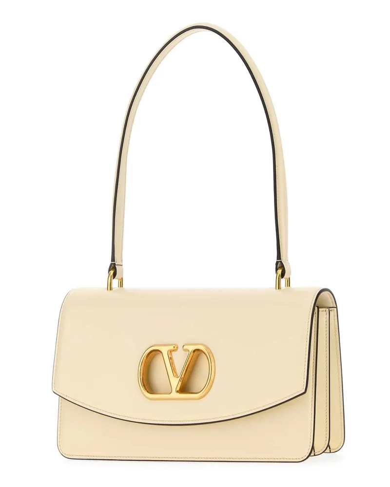 Valentino Garavani Women's Ivory Leather Vain Shoulder Bag Butterwhite Borse A Mano Beige