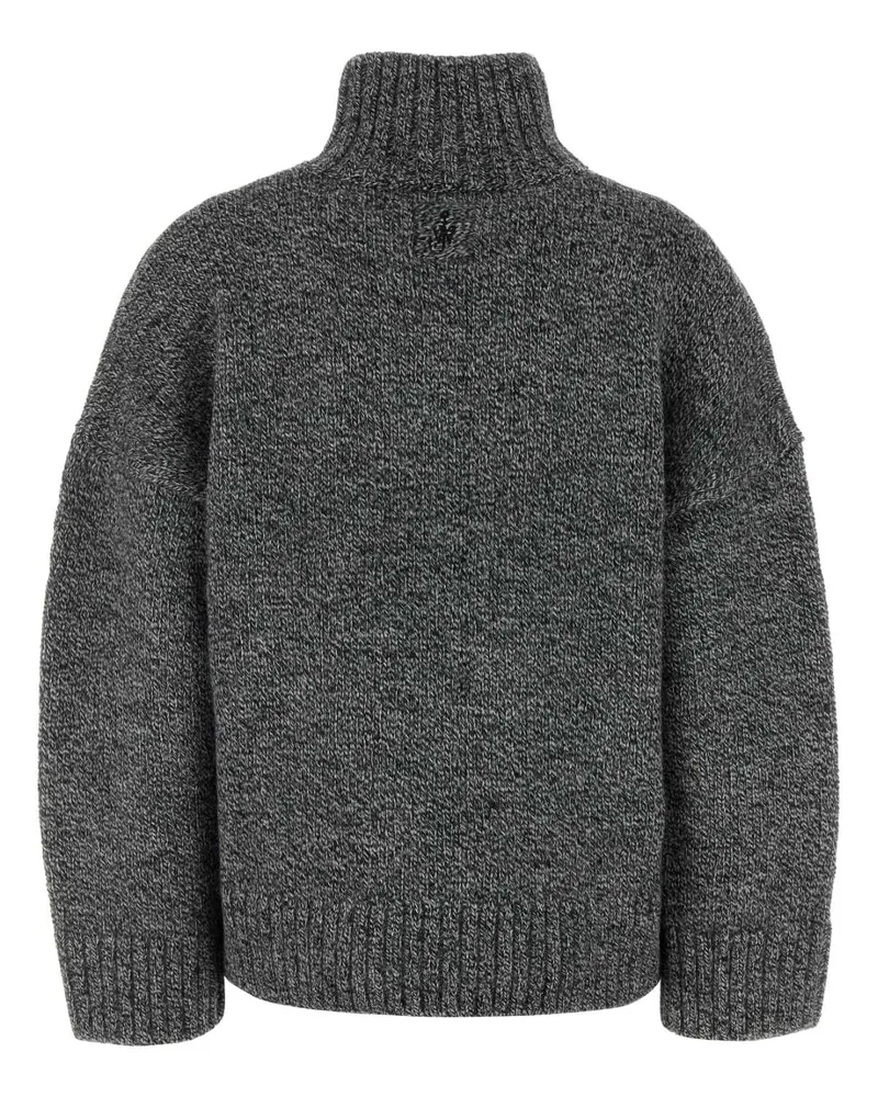 J.W.Anderson Women's Melange Grey Wool Blend Sweater Exterior: Alpaca Acrylic Maglieria Gray