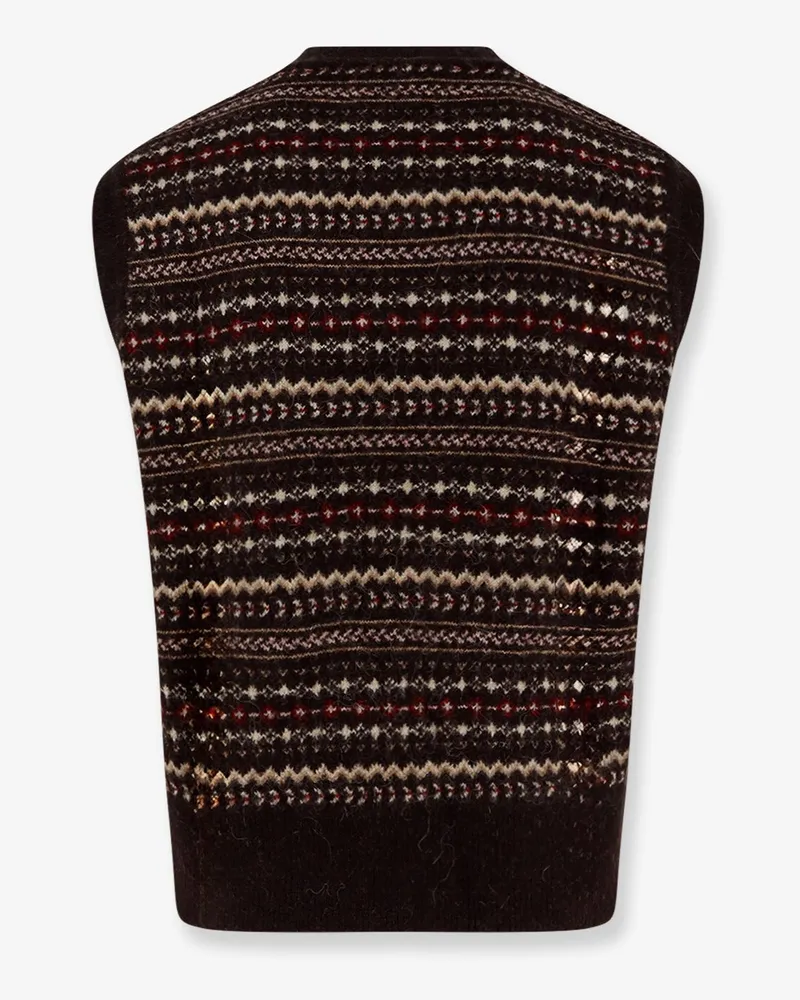 Dunst Unisex V-Neck Vest Brown Shell 1: Nylon Sweater Brown