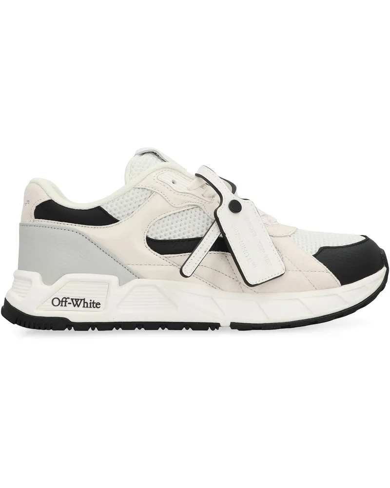 OFF-WHITE Women's Leather And Mesh Sneakers White Cow Hide Trainers White
