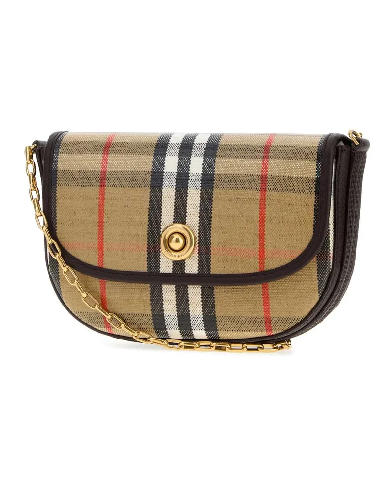 Burberry Sand Cotton Viscose Linen Portafogli Wallet Beige