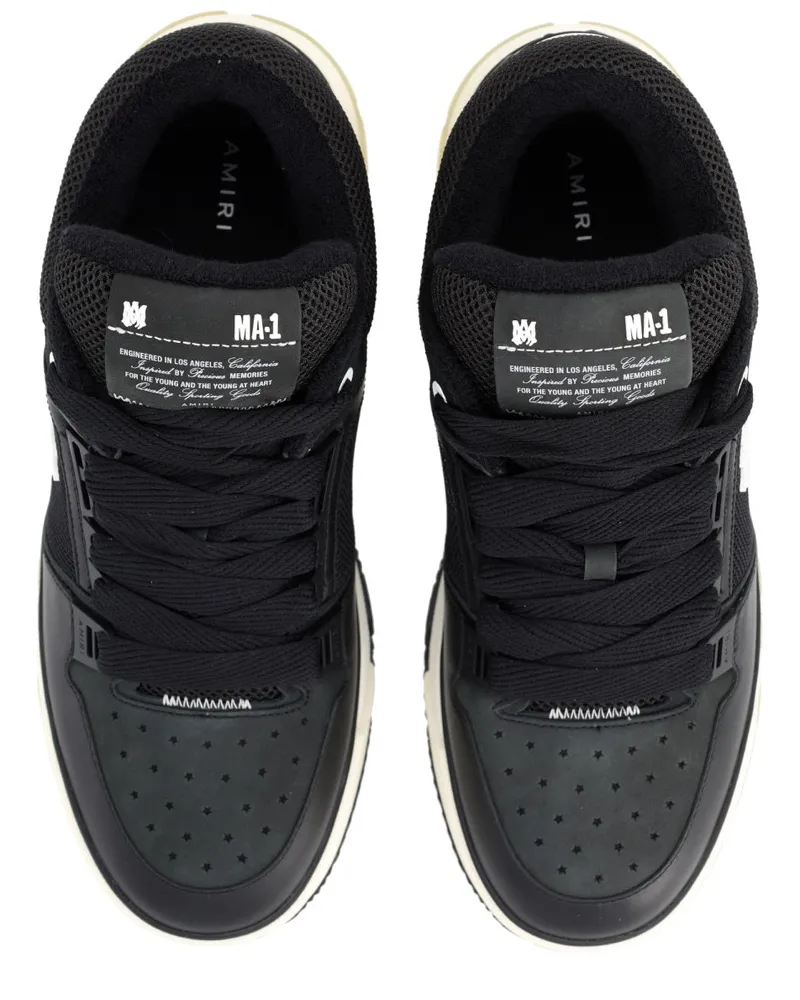 Amiri Men's Sneakers Ma-1 Black Leather And Textile Trainers Black