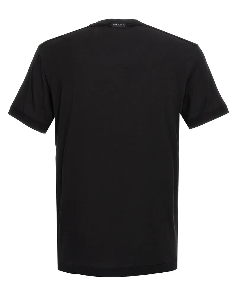 Dolce & Gabbana Stretch Jersey Crew Neck T-shirt — Black Black