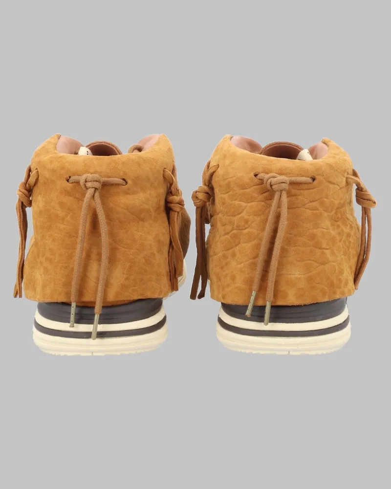 Visvim Lamb Skin Lace-Up Ankle Boot — Beige Beige