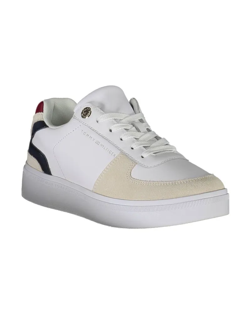 Tommy Hilfiger Color-Block Leather Sneaker — White White