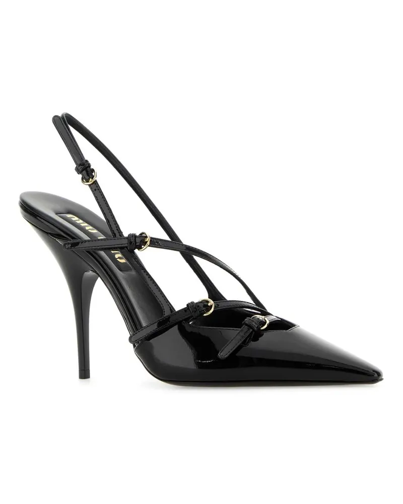 Miu Miu 5i013efm105069 F0002 Nero Vitello Scarpe Con Tacco High Heel Shoes Black