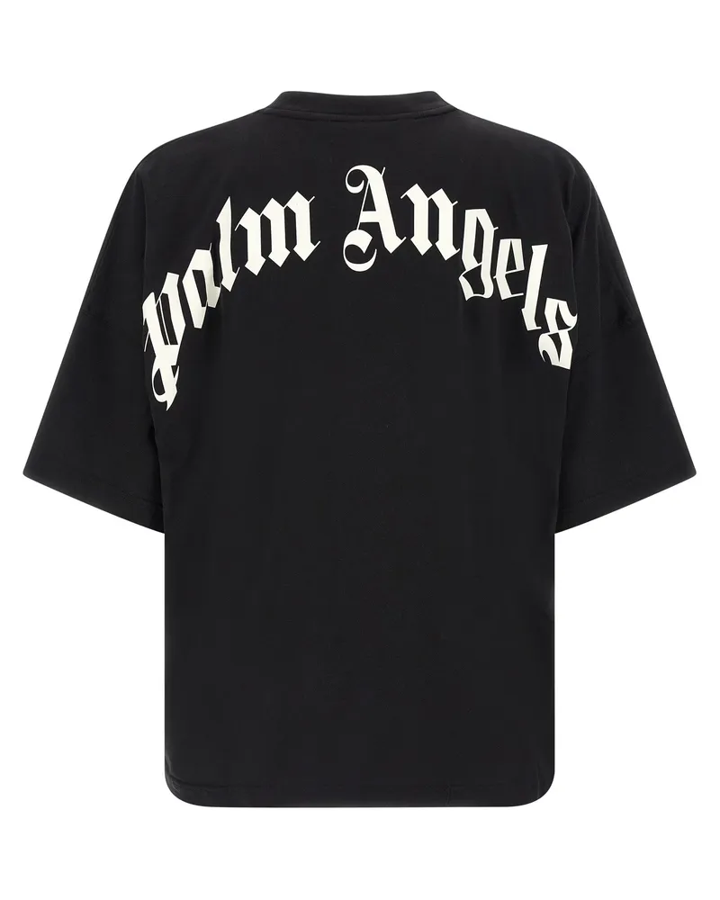 Palm Angels Men Bicolor Cotton T-Shirt Black