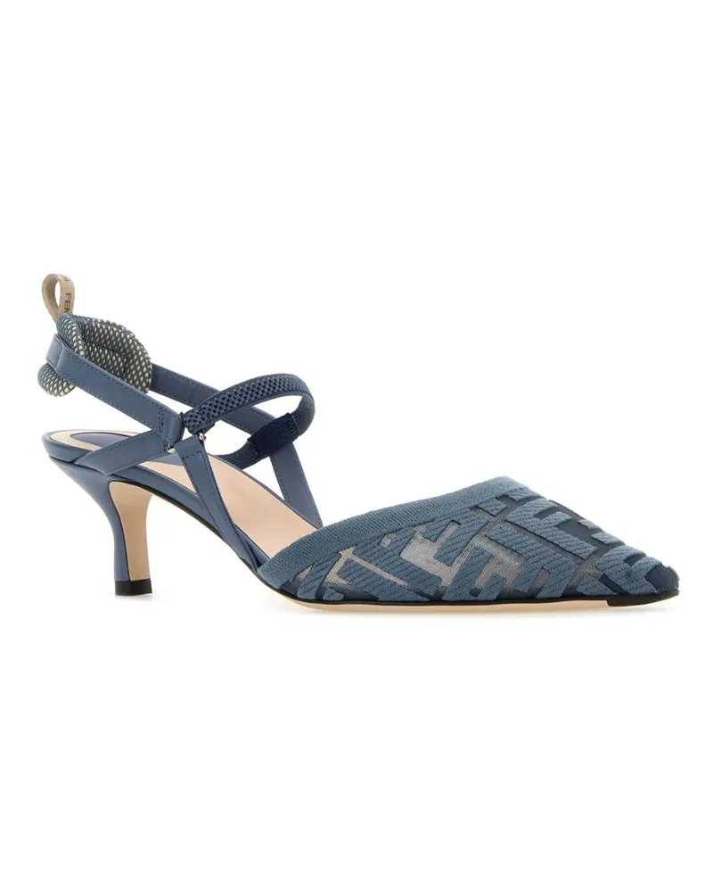 Fendi Women's Cerulean Blue Mesh Colibrã¬ Lite Pumps Deep Mirto Deepmirto Scarpe Con Tacco High Heel Shoes Blue