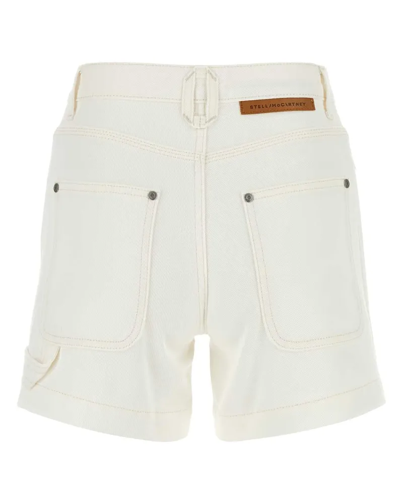 Stella McCartney Women's Two-Tone Denim Shorts White-Ecruwash Exterior: Cotton White\ecruwash White