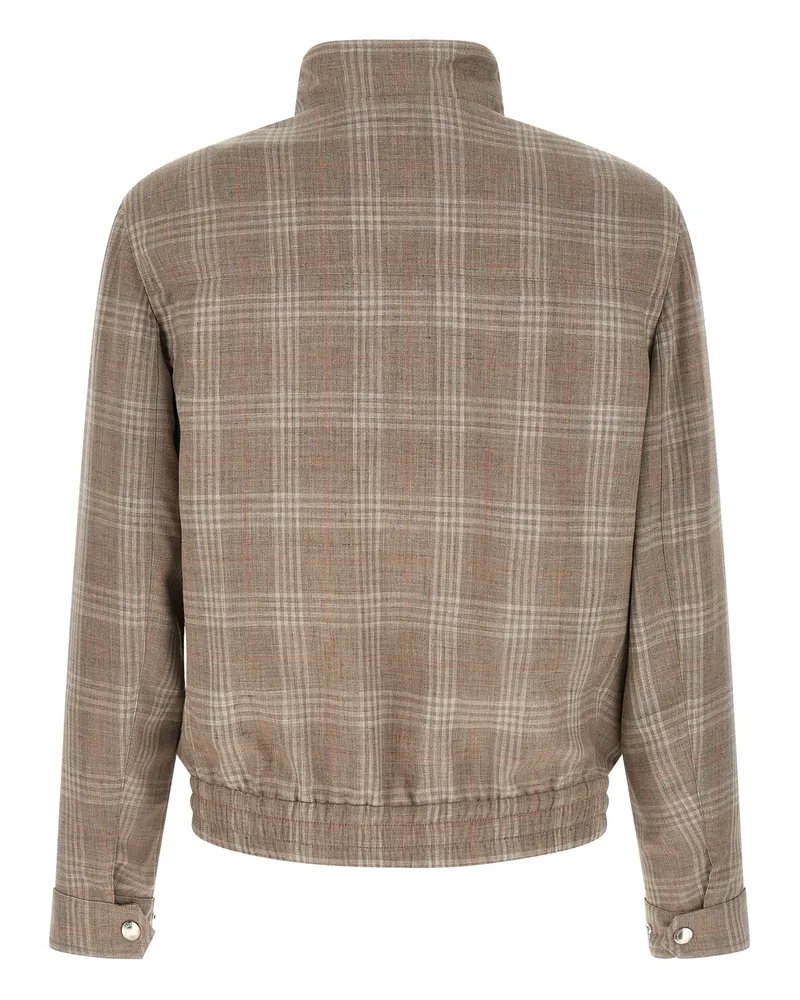 Brunello Cucinelli Men's Brown Wool Full-Length Jacket Clothing Brown