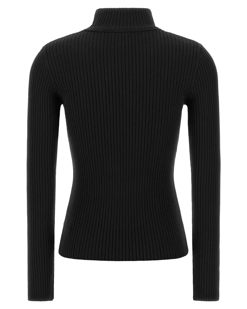 Courrèges Ribbed High-Neck Sweater — Black Black