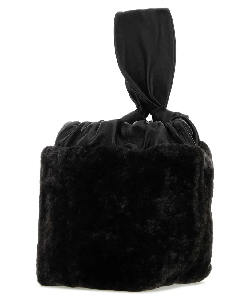 Jil Sander Women's Black Shearling Clutch 001 Black