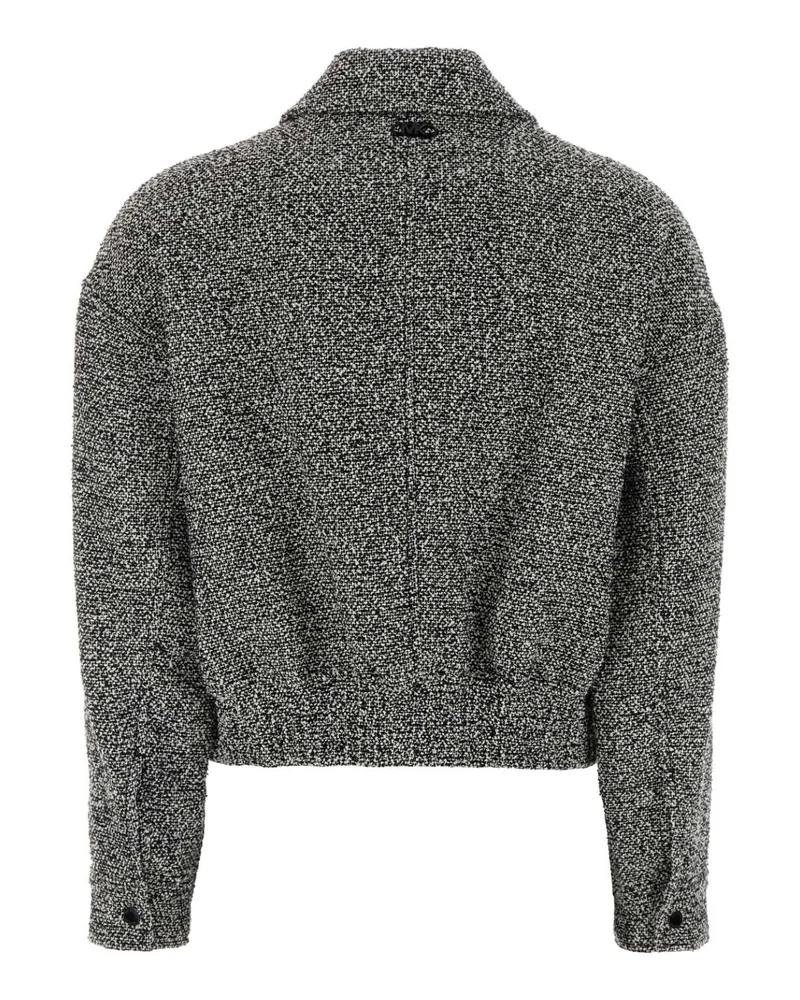 Michael Kors Women Two-Tone Tweed Bomber Jacket Blackbone Giacche E Gilet Gray