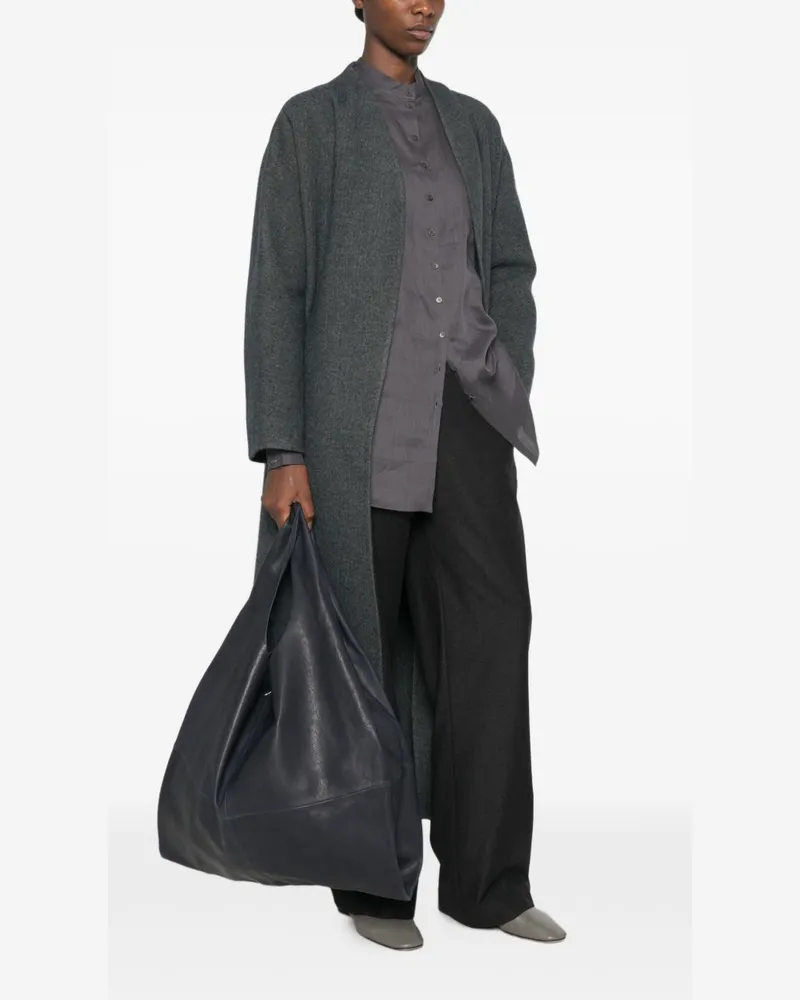Cortana Slouchy Leather Tote Bag — Black Black