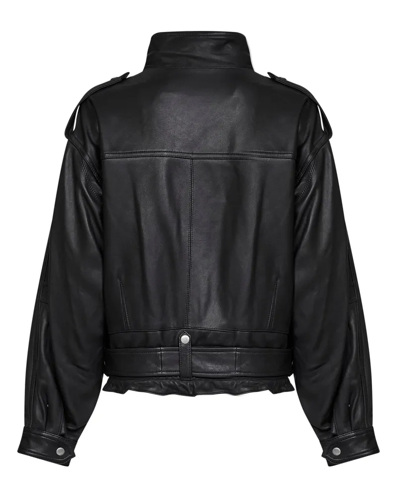 Isabel Marant Women's Biker Jacket Farza Lambskin Black Bomber Black