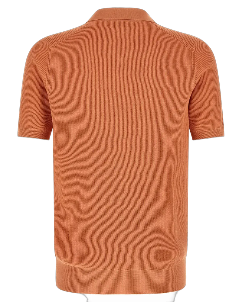 Brunello Cucinelli Men's Orange Cotton Polo Shirt Orange