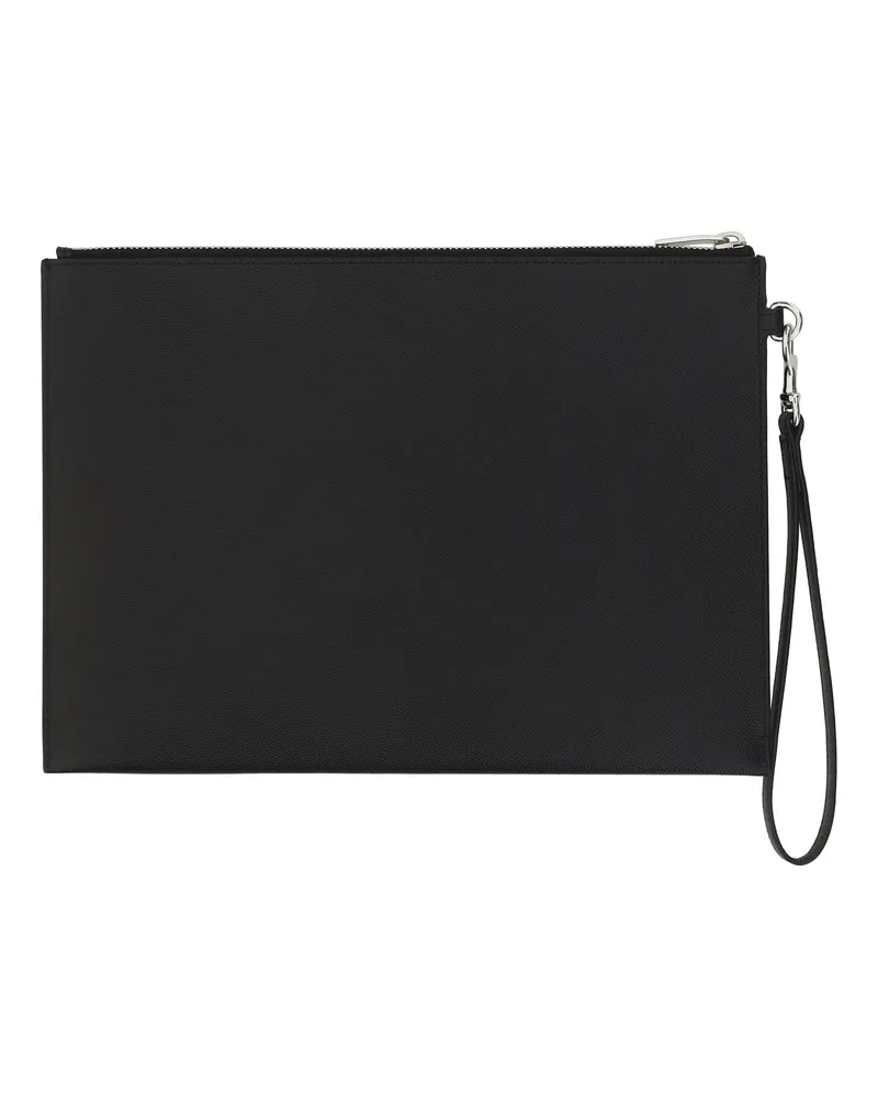Saint Laurent Men's Ipad Holder Black Calf Leather Bos Taurus Covers E Cases Black